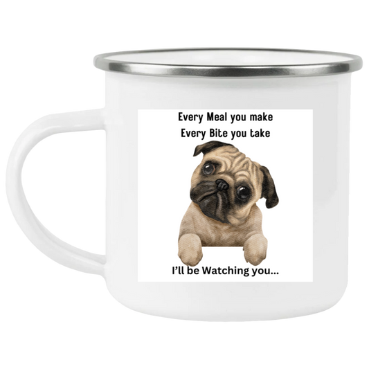 PUGLY- 11 oz. Enamel Camping Mug